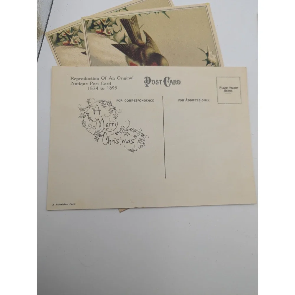 NOS Vintage 1970s Christmas Postcards Lot (8) Reproduction Antique Holiday Cards